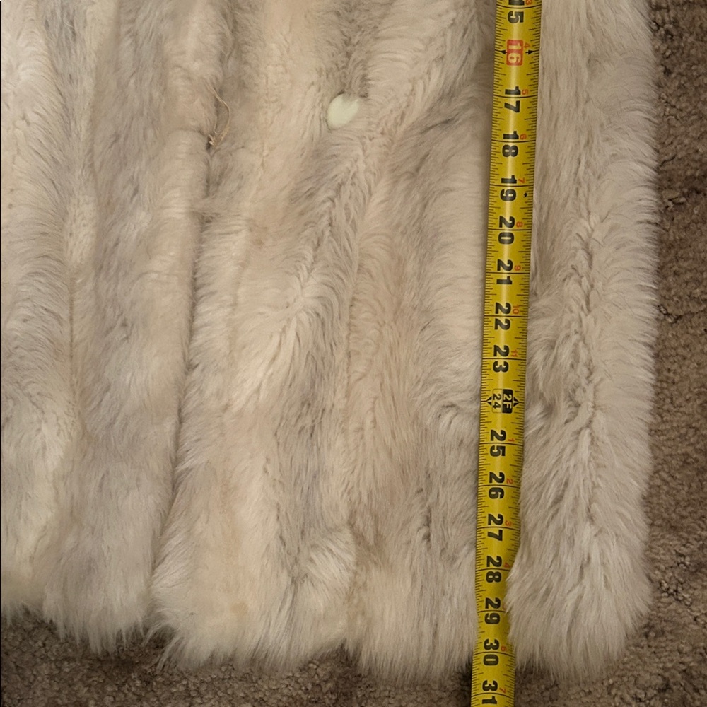 Intrigue Cream Faux Fur Pea Coat - Picture 14 of 15